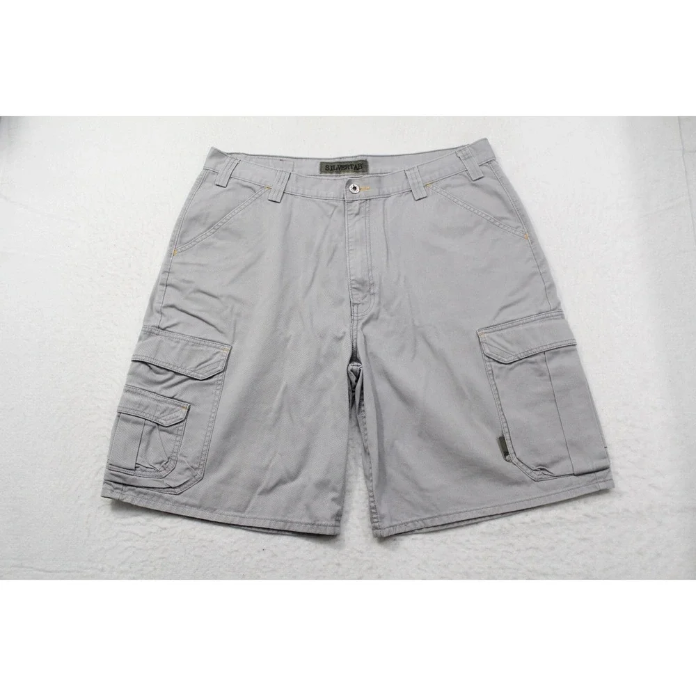 Levi's Silvertab Tactical Cargo Shorts‎ Gray Military Police Mens Size 38 x 10
